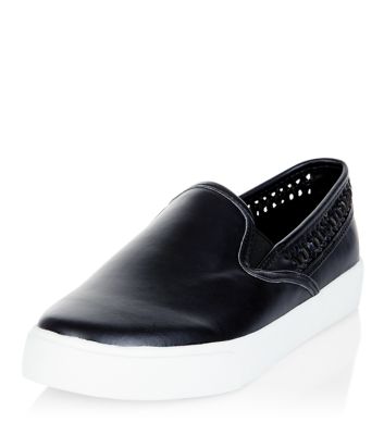 Comprar Black Woven Trim Slip On Plimsolls al mejor precio
