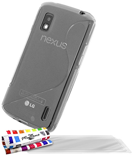 Comprar Muzzano F66S2-97658616 - Funda para LG Nexus 4 / E960 + 3 protecciónes de pantalla, transparente al mejor precio