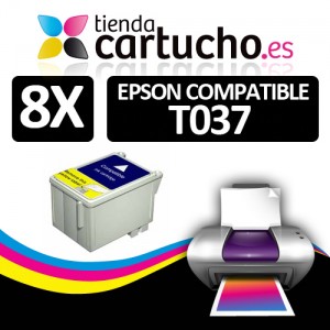 Comprar PACK 8 CARTUCHOS COMPATIBLE EPSON T037PACK 8 CARTUCHOS COMPATIBLE EPSON T037 al mejor precio