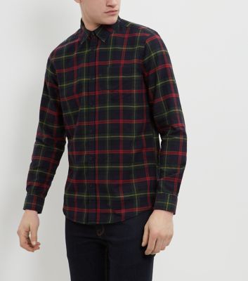 Comprar Navy Tartan Check Single Pocket Long Sleeve Shirt al mejor precio