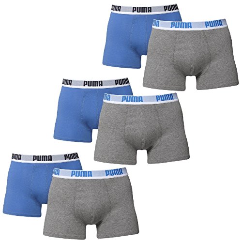 Comprar Puma Basic calzoncillos bóxer ropa interior para hombre (paquete de 6 unidades) - S, algodón, azul/gris al mejor precio