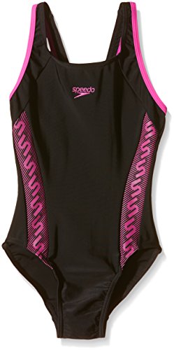 Comprar Speedo Monogram Muscleback - Traje de una pieza para competición de niña, color negro, talla 15 años (164 cm) [FR 158/164] al mejor precio