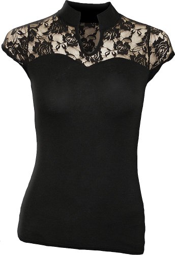 Comprar High neck lace corset top black - XXL - Spiral al mejor precio