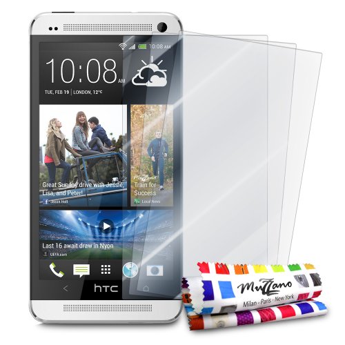 Comprar Muzzano 3 protecciónes de Pantalla transparentes para HTC One / M7 