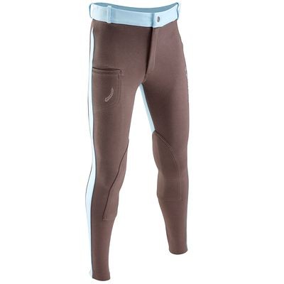 Comprar Pantalón equitación niños BICOLOR marrón / azul claro FOUGANZA al mejor precio
