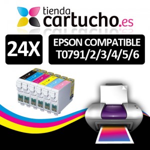 Comprar PACK 24 (ELIJA COLORES) CARTUCHOS COMPATIBLES EPSON T0791/2/3/4/5/6PACK 24 (ELIJA COLORES) CARTUCHOS COMPATIBLES EPSON T0791/2/3/4/5/6 al mejor precio