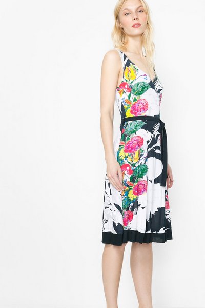 Comprar Desigual - Mujer - Vestido con estampado tropical - Hallen - Size M al mejor precio