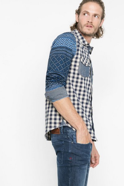 Comprar Desigual - Hombre - Camisa a cuadros con denim - Luis - Size M al mejor precio