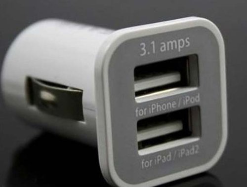 Comprar Cargador doble de coche usb 3A color blanco al mejor precio