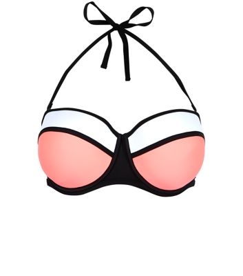 Comprar Plus Size Black Colour Block Underwired Bikini Top al mejor precio