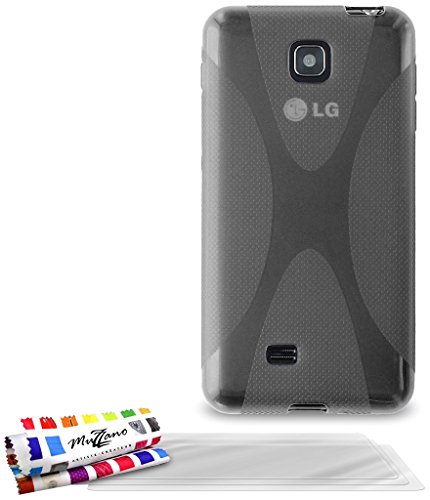 Comprar Muzzano F7333 - Funda para LG Optimus F5 + 3 protecciónes de pantalla, color gris al mejor precio