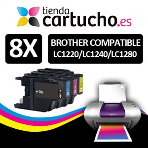 Comprar PACK 8 Brother LC1280 / LC1240 / LC1220 compatiblePACK 8 Brother LC1280 / LC1240 / LC1220 compatible al mejor precio