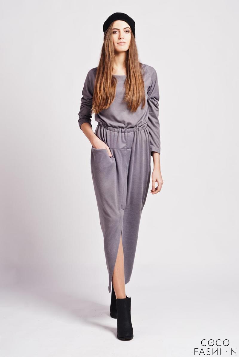 Comprar Grey Street Style Maxi Dress with Pocket al mejor precio