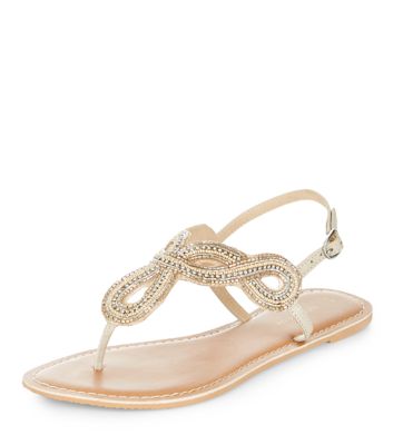 Comprar Stone Leather Beaded Twist Strap Sandals al mejor precio
