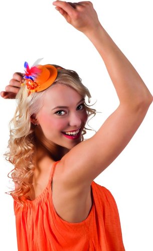 Comprar Mini-sombrero naranja de plumas tricolor adulto - Única al mejor precio