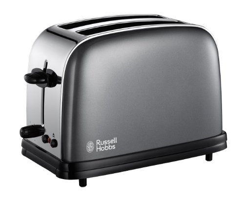 Comprar Russell Hobbs 18954-56 - Tostadora de acero inoxidable, soporte calienta panecillos, ranuras de gran tamaño, función cancelar y descongelar, color gris al mejor precio