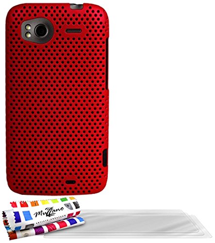 Comprar Muzzano F4A6-425NN6751 - Funda para HTC Sensation, con 3 protectores de pantalla, color rojo al mejor precio