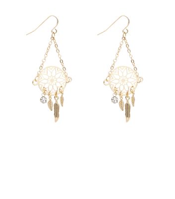 Comprar Gold Dreamcatcher Charm Earrings al mejor precio