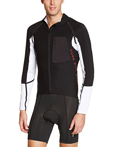 GORE BIKE WEAR- Hombre- Maillot de ciclismo- ALP-X PRO WINDSTOPPER Soft Shell Zip-Off, Negro/blanco, talla XXL, SWPALP