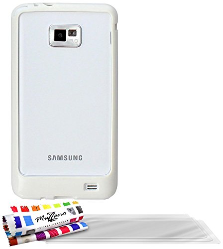 Comprar Muzzano F14573 - Funda para Samsung Galaxy S2, incluye 3 protectores de pantalla, color blanco al mejor precio