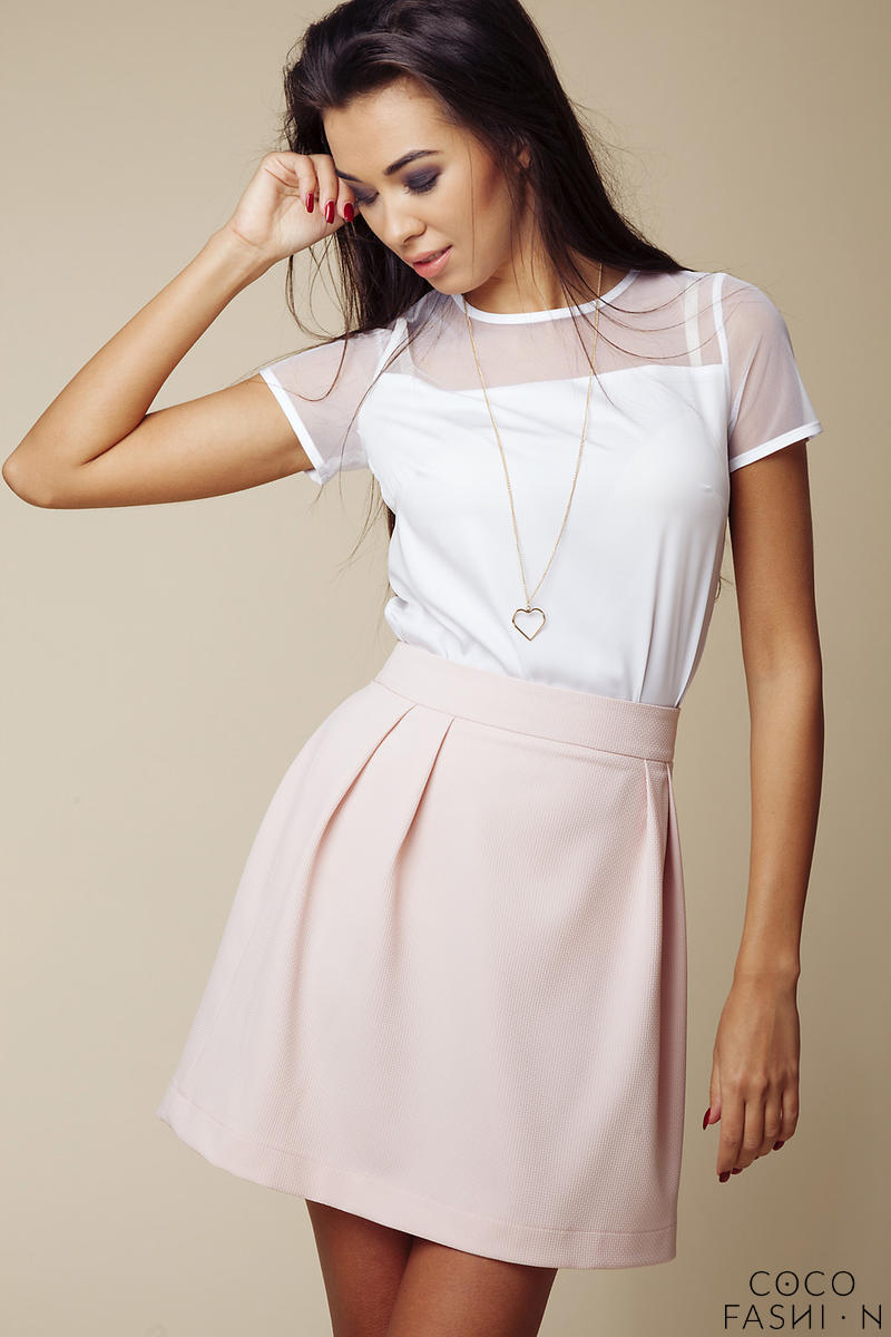 Comprar Side Pleated Pink Mini Skirt with Back Seam al mejor precio