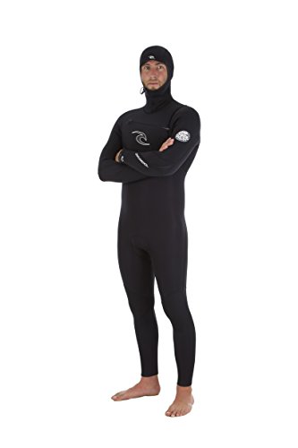 Rip Curl Dawn Patrol 5/4mm Chest Zip HOODED Steamer Wetsuit BLACK WSM4SM Wetsuit Sizes - Large Tall