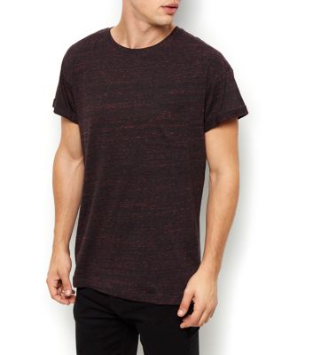 Comprar Burgundy Space Dye Pocket Front Crew Neck T-Shirt al mejor precio