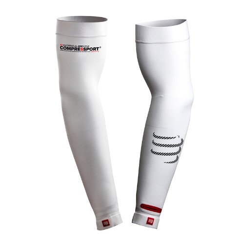 Comprar Compressport Kompressionsarmling ProRacing Armsleeve Watch - Calentadores de brazos de running para hombre, color blanco, talla M al mejor precio