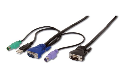 Comprar ASSMANN Electronic AK 82001 cable para video, teclado y ratón (kvm) - Switch KVM (1,8m, Negro, 1x HDDB15, 1x HDDB15, 2x PS/2, 1xUSB, Macho/Macho, 17,5 cm) al mejor precio