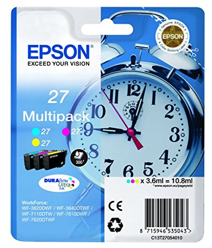 Comprar Epson 27 DURABrite Ultra - Cartucho de tinta para impresoras (Cian, Magenta, Amarillo, WF 36xx / 7110 / 76xx) al mejor precio