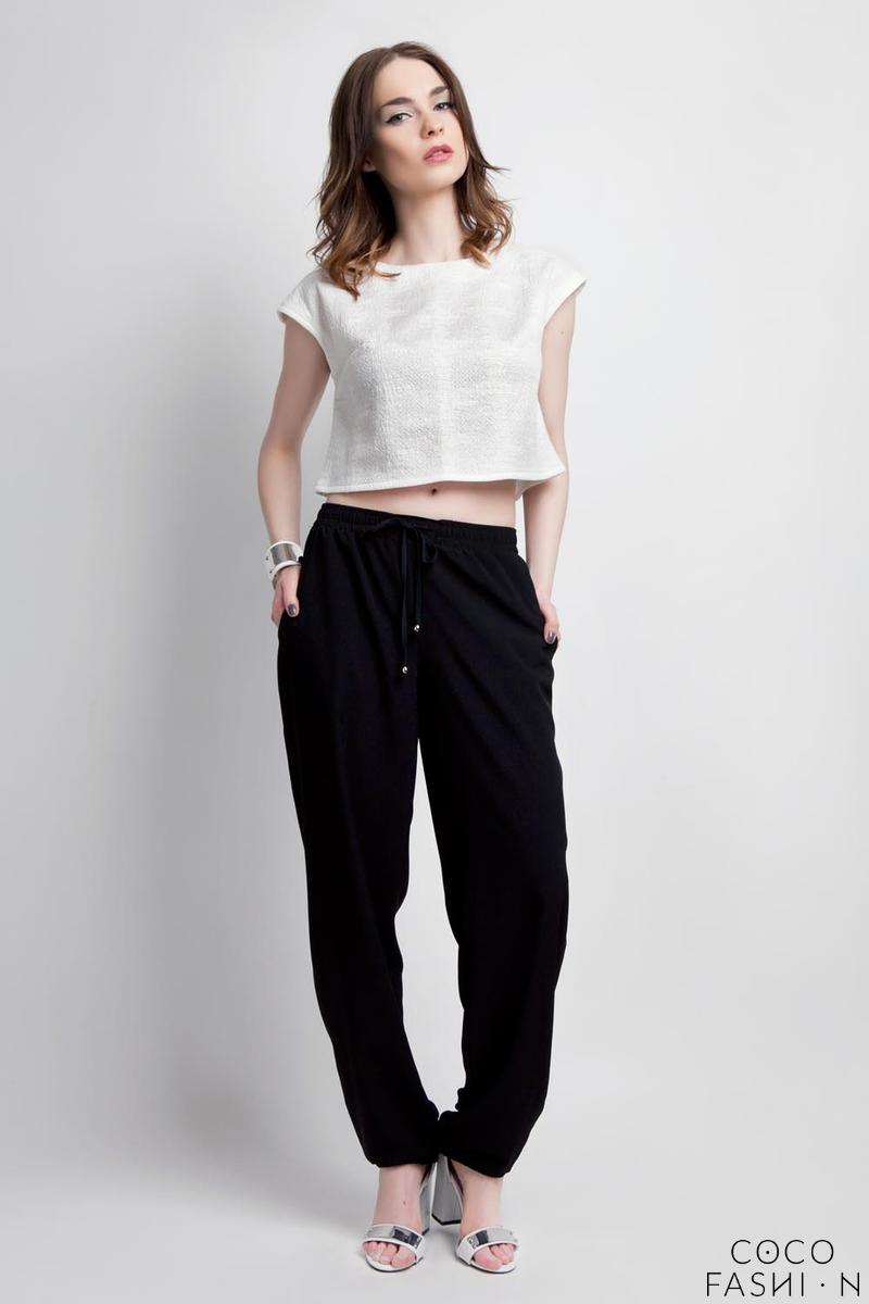 Comprar Black Wide Legs Pants with Drawstring Waist al mejor precio