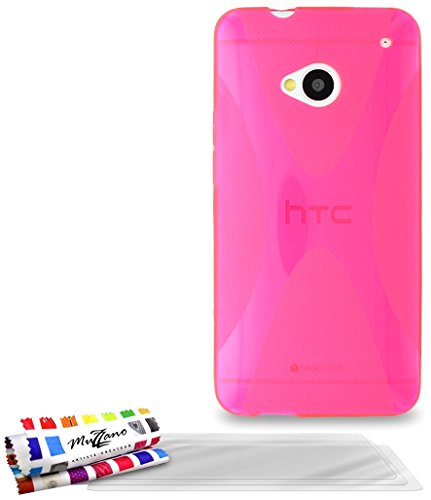 Comprar Muzzano F6771 - Funda para HTC One + 3 protecciónes de pantalla, color rosa al mejor precio
