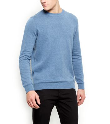 Comprar Blue Cotton Basic Crew Neck Jumper al mejor precio