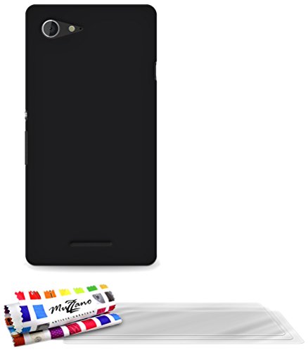 Comprar Muzzano F869474 - Funda para Sony Xperia E3, incluye 3 protecciones de pantalla, color negro al mejor precio