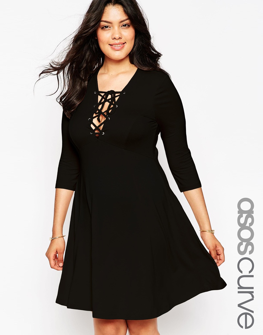 Comprar Vestido skater concordones de ASOS CURVE al mejor precio