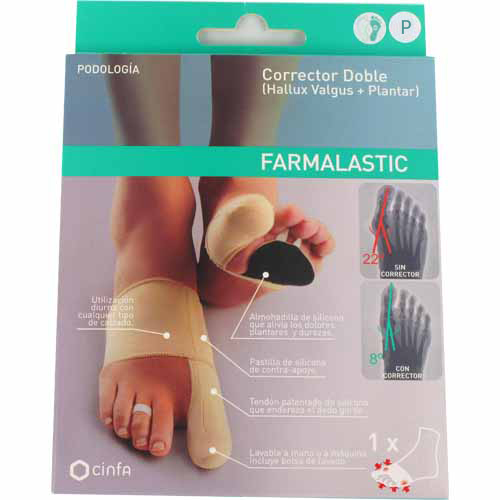 Comprar Corrector Doble (Hallux Valgus + Plantar) Farmalastic Talla P Pie... al mejor precio