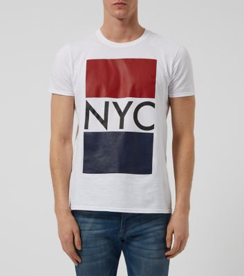 Comprar White NYC Contrast T-Shirt al mejor precio