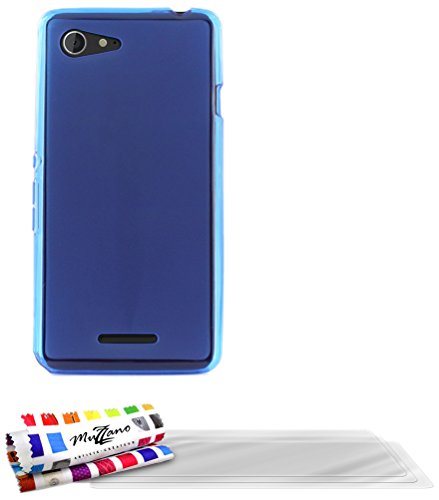 Comprar Muzzano F869130 - Funda para Sony Xperia E3, incluye 3 protecciones de pantalla, color azul al mejor precio