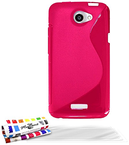 Comprar Muzzano F33S7-40558350 - Funda para HTC One X, con 3 protectores de pantalla, color rosa al mejor precio