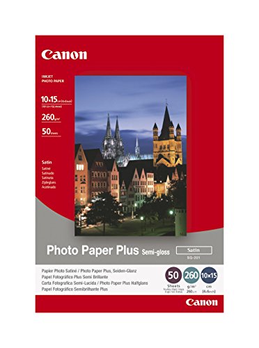 Comprar Canon SG-201 - Papel fotográfico plus (semi brillante, 10 x 15 cm, 50 hojas, acabado satinado) al mejor precio