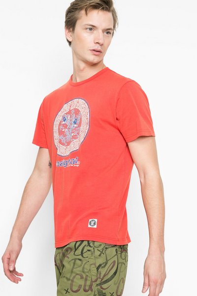 Comprar Desigual - Hombre - Camiseta roja de manga corta para hombre - Manuel - Size L al mejor precio