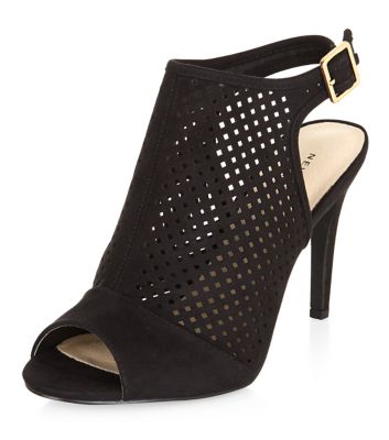 Comprar Black Comfort Suedette Perforated Heels al mejor precio