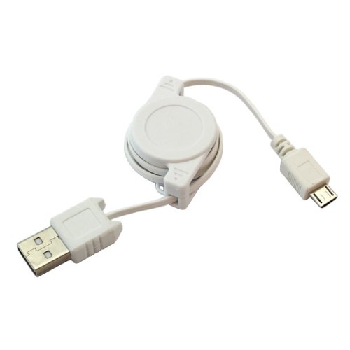 Comprar Cable micro usb 0,8 m retractil, blanco al mejor precio