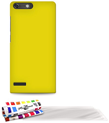 Comprar Muzzano F869228 - Funda para Huawei Ascend G6, incluye 3 protecciones de pantalla, color amarillo al mejor precio