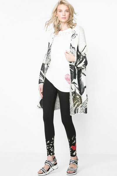 Desigual - Mujer - Leggins negros estampados - Nubols - Size XL