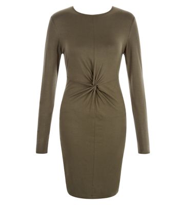 Comprar Khaki Twist Front Bodycon Dress al mejor precio