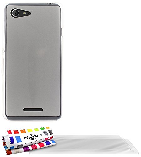Comprar Muzzano F869110 - Funda para Sony Xperia E3, incluye 3 protecciones de pantalla, transparente al mejor precio