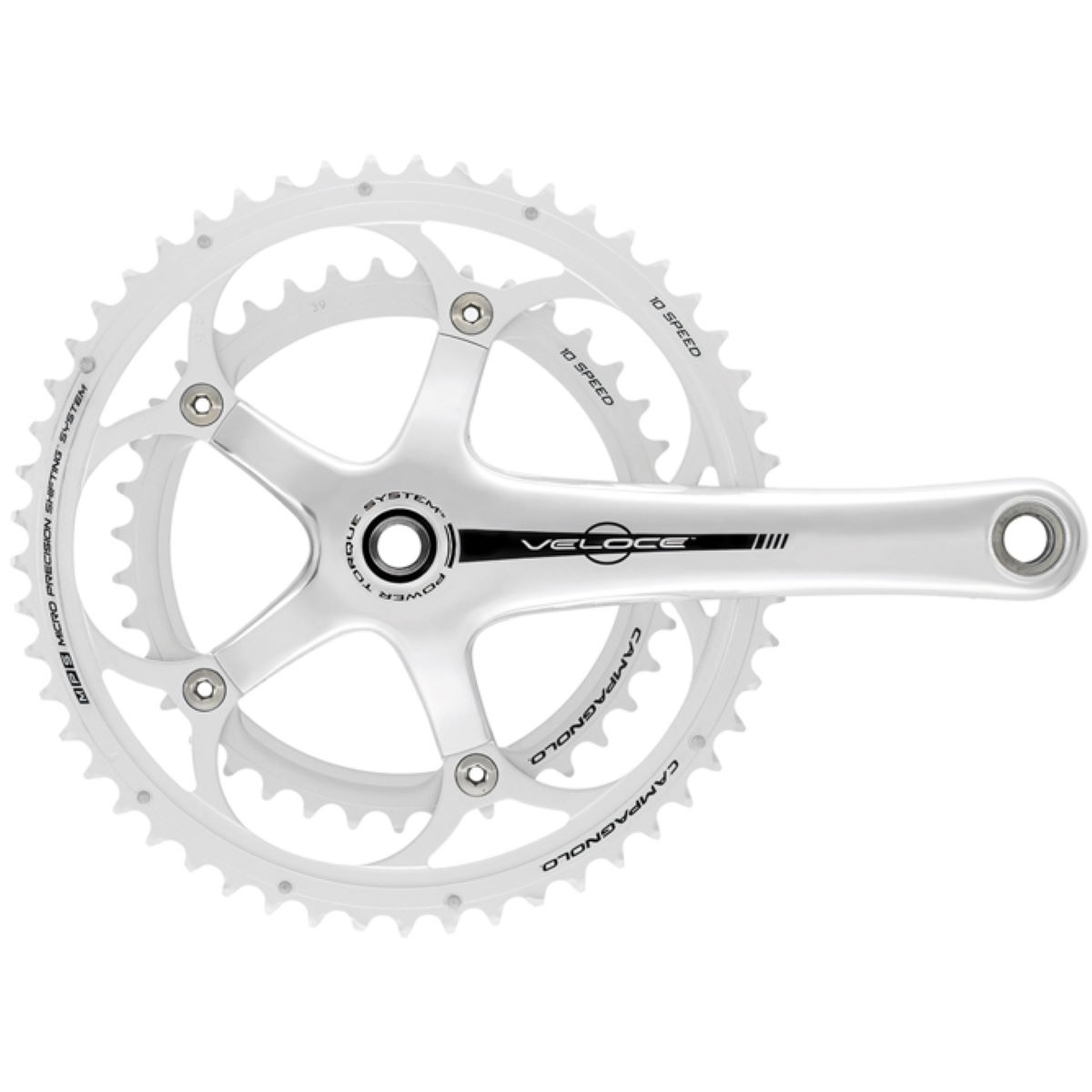 Platos/bielas dobles de 10 velocidades Campagnolo Veloce Power Torque - Bielas y platos