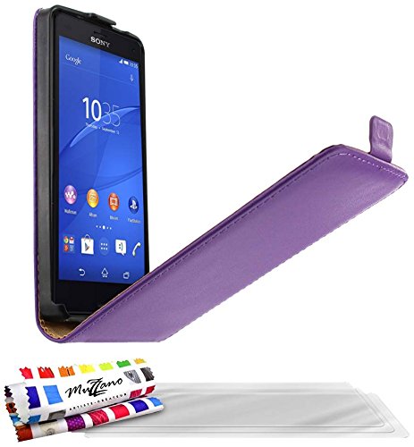 Comprar Muzzano F869632 - Funda para Sony Xperia Z3 Compact, incluye 3 protecciones de pantalla, color violeta al mejor precio
