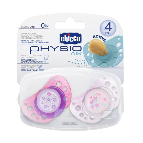 Comprar Chicco Physio Air - Chupete de caucho, 4 meses en adelante, 2 unidades, color rosa al mejor precio